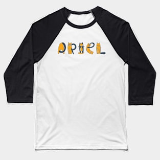 Ariel | Girl Name | Cat Lover | Cat Illustration Baseball T-Shirt